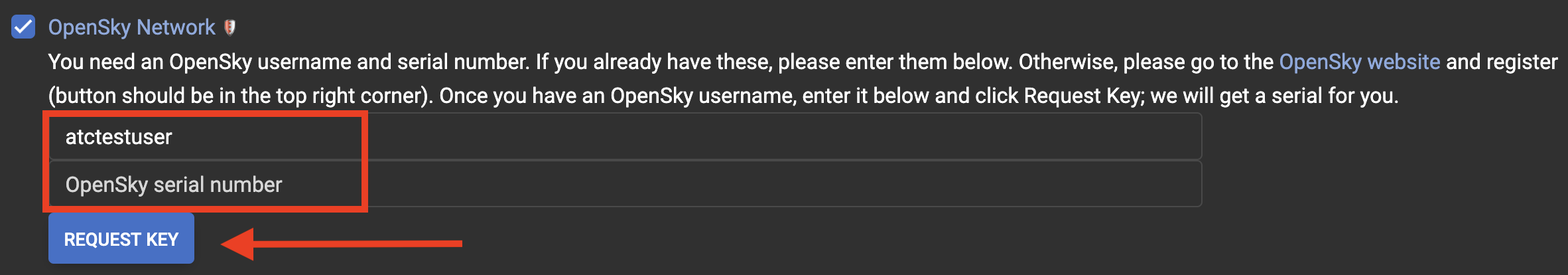 adsb.im request serial screen