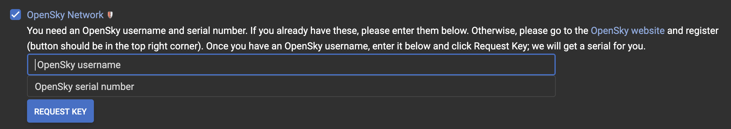 adsb.im feeder configuration screen